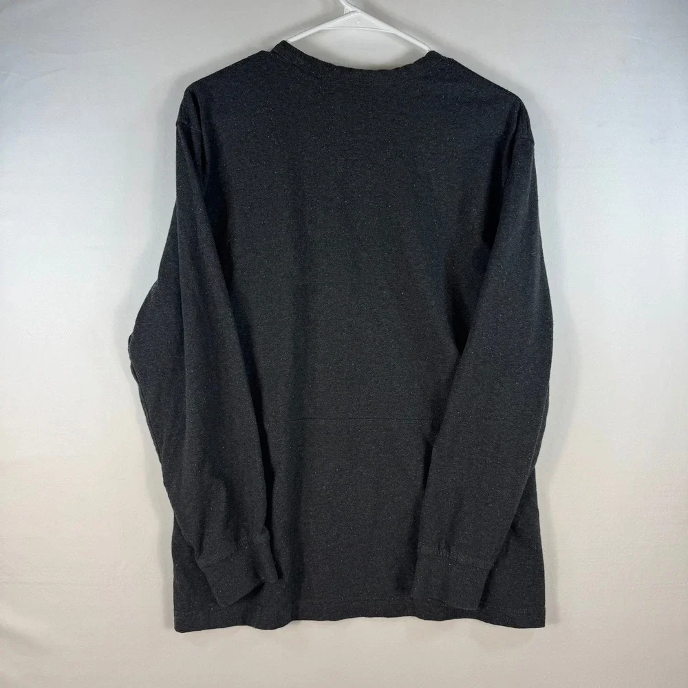 The North Face Mens Large Long Sleeve T-Shirt Charcoal Grey Heather Cotton Blend